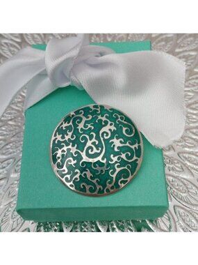 Artisan Sterling Silver+ Enamel Hidden Dragon Brooch